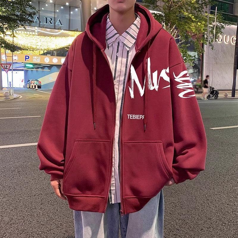 Letter Print Full Zip Hoodie – Hong Kong Style - MRC STOREHoodieMy StoreHong Kong Style Letter Printed Full Zip Hoodie – Cozy & Stylish Outerwear for Youth - MRC STOREMRC STORECJWY219286934HSWine Red Regular2XL