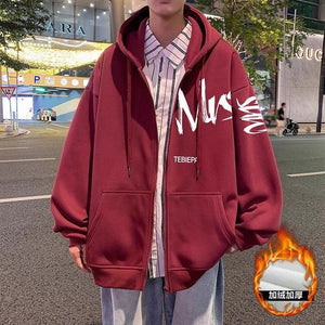 Letter Print Full Zip Hoodie – Hong Kong Style - MRC STOREHoodieMy StoreHong Kong Style Letter Printed Full Zip Hoodie – Cozy & Stylish Outerwear for Youth - MRC STOREMRC STORECJWY219286976XCWine Red Velvet2XL