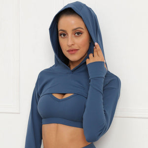 Hooded Yoga Long Sleeve Top – Cotton Blend - MRC STOREHoodieMy StoreLong Sleeve Yoga Top Hooded - Cotton Blend Activewear for Women in Vibrant Colors - MRC STOREMRC STORECJWY136691124XCSteel blueL