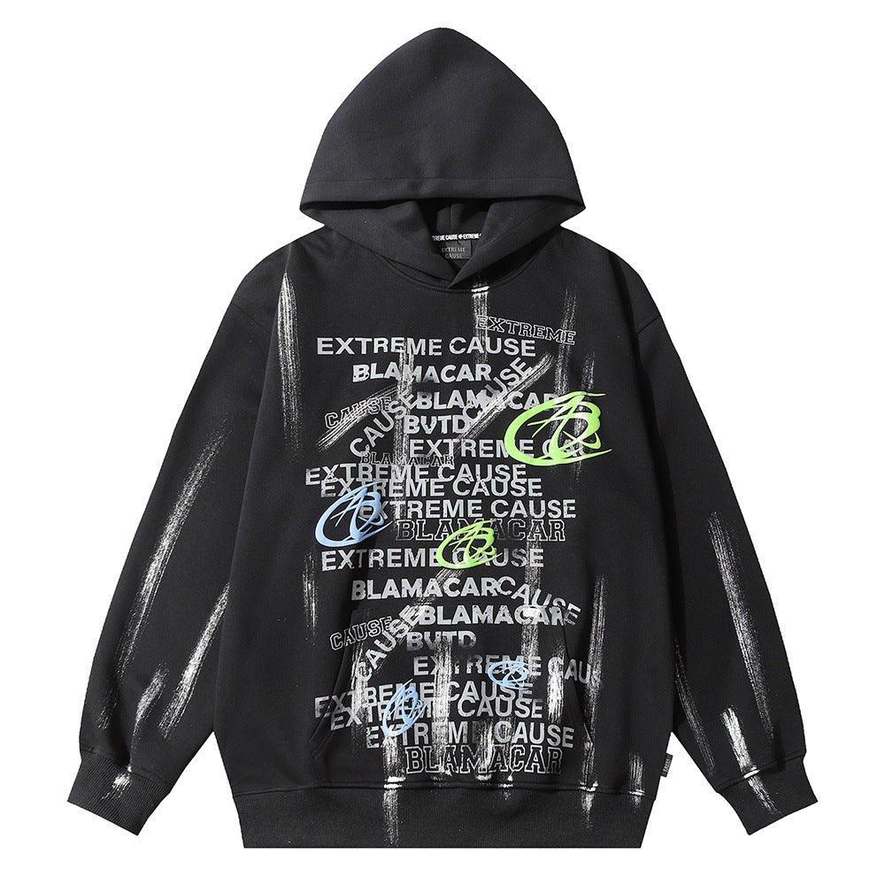 Fashion Letter Printed Graffiti Streetwear Hoodie with Bold Typography - MRC STOREHoodieMy StoreFashion Letter Printed Graffiti Streetwear Hoodie with Bold Typography - MRC STOREMRC STORECJWY209623103CXBlackL