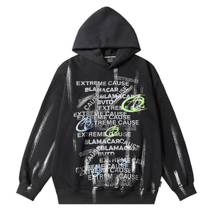 Fashion Letter Printed Graffiti Streetwear Hoodie with Bold Typography - MRC STOREHoodieMy StoreFashion Letter Printed Graffiti Streetwear Hoodie with Bold Typography - MRC STOREMRC STORECJWY209623103CXBlackL