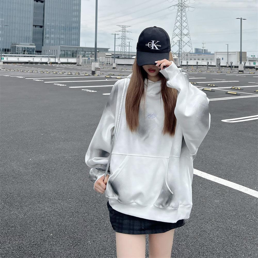Splash Ink Hooded Pullover – Loose Sweater - MRC STOREHoodieMy StoreSplash - Ink Spray Paint Loose Hooded Pullover Sweater - Street Fashion for Youth in Pink, White, & Black - MRC STOREMRC STORECJWY210729511KPBlackL
