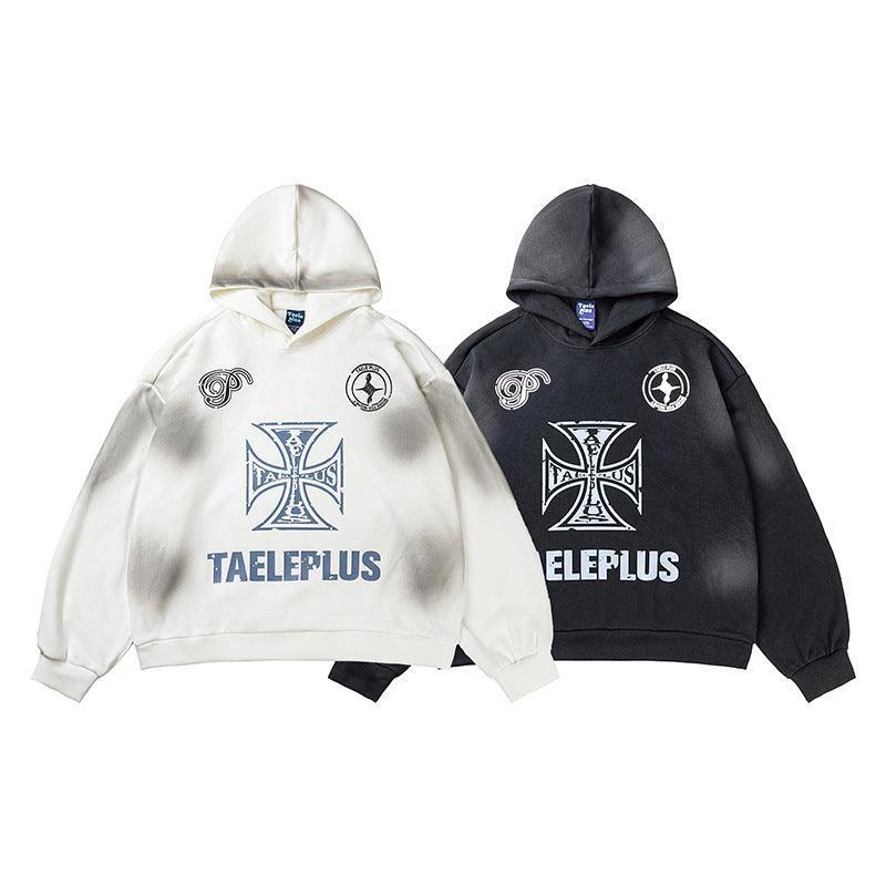 Vintage Cross Letter Printed Distressed Hooded Sweater - Men's Pullover Hoodie - MRC STOREHoodieMy StoreVintage Cross Letter Printed Distressed Hooded Sweater - Men's Pullover Hoodie - MRC STOREMRC STORECJWY214599806FUBlackL