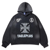 Vintage Cross Letter Printed Distressed Hooded Sweater - Men's Pullover Hoodie - MRC STOREHoodieMy StoreVintage Cross Letter Printed Distressed Hooded Sweater - Men's Pullover Hoodie - MRC STOREMRC STORECJWY214599806FUBlackL