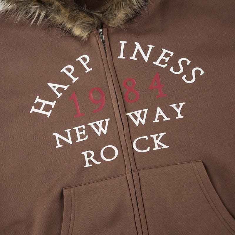 Fur Collar Hooded Sweatshirt – Retro Brown - MRC STOREHoodieMy StoreAmerican Retro Fur Collar Hooded Zipper Sweatshirt for Women - Street Hipster Style in Brown - MRC STOREMRC STORECJWY217064703CXBrownL