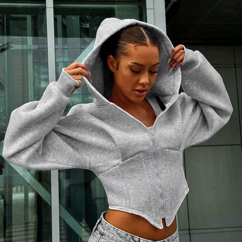 Long Sleeve Zipper Hooded Cardigan - Ultra Short Casual Top - MRC STOREHoodieMy StoreLong Sleeve Zipper Hooded Cardigan - Ultra Short Casual Top - MRC STOREMRC STORECJMY222321706FUWhiteL