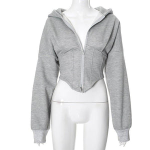 Long Sleeve Zipper Hooded Cardigan - Ultra Short Casual Top - MRC STOREHoodieMy StoreLong Sleeve Zipper Hooded Cardigan - Ultra Short Casual Top - MRC STOREMRC STORECJMY222321706FUWhiteL