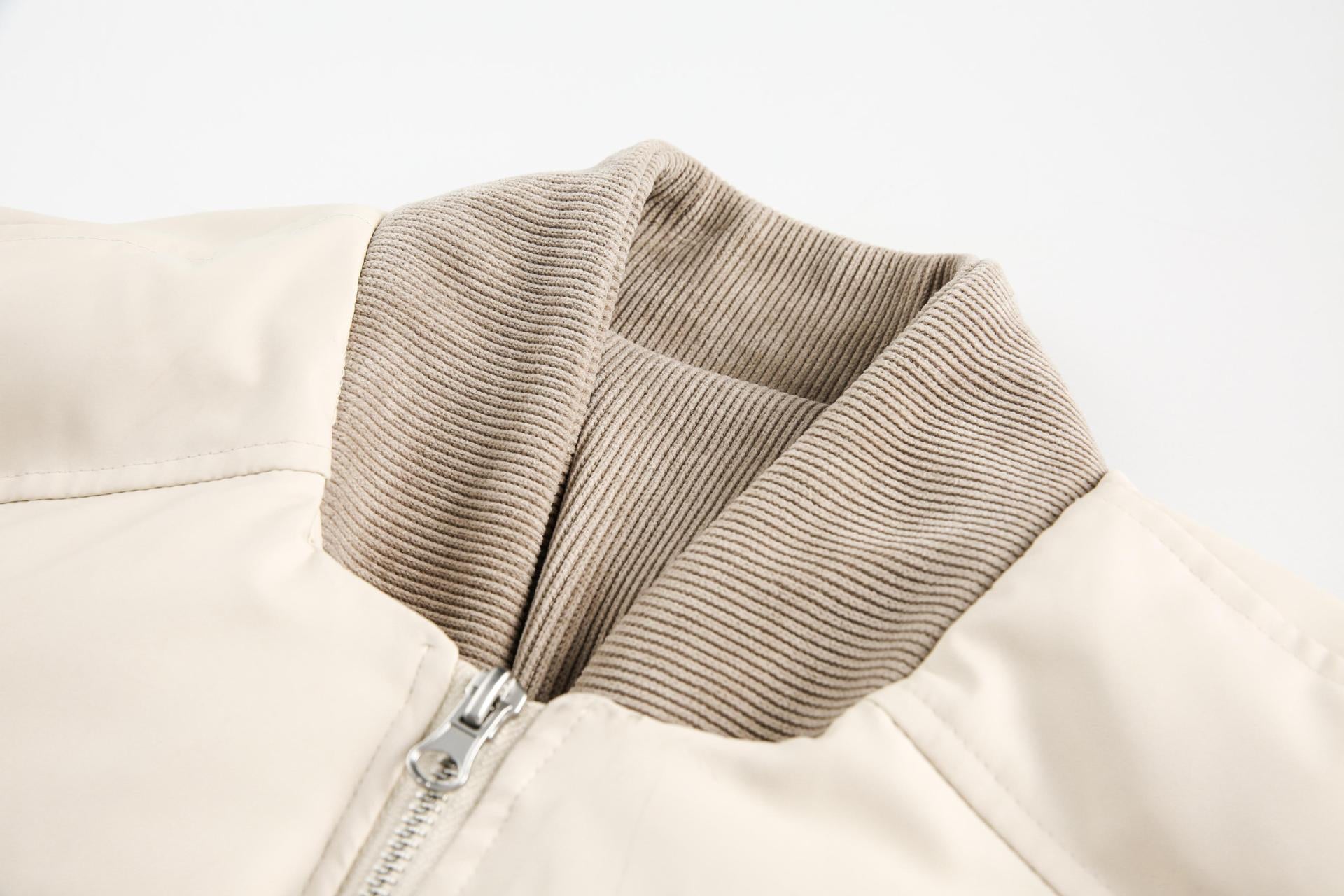 Unisex PU Stitching Cotton - Padded Jacket - MRC STOREJacketsMy StoreUnisex PU Stitching Cotton - Padded Jacket My Store MRC STORECJPK249059902BYBeigeL