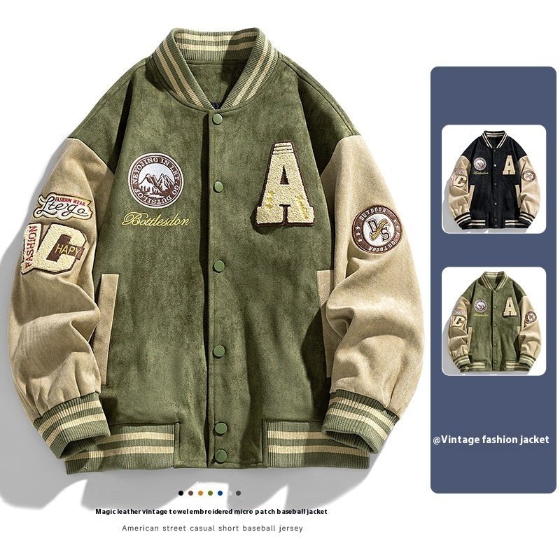 American Retro Loose Letter Baseball Jacket - MRC STOREJacketsMy StoreAmerican Retro Loose Letter Baseball JacketMRC STORECJXZ225204304DWBlack2XL