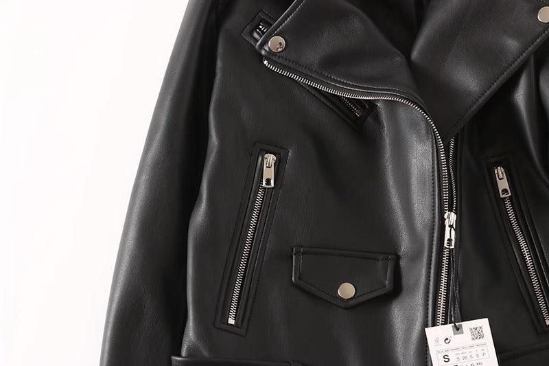 Black PU Leather Zip Jacket – Long Sleeve - MRC STOREJacketsMy StoreWomen's Black PU Leather Zip Jacket – Stylish Acrylic Long - Sleeve Outerwear - MRC STOREMRC STORECJYD229210205EVBlack2XL