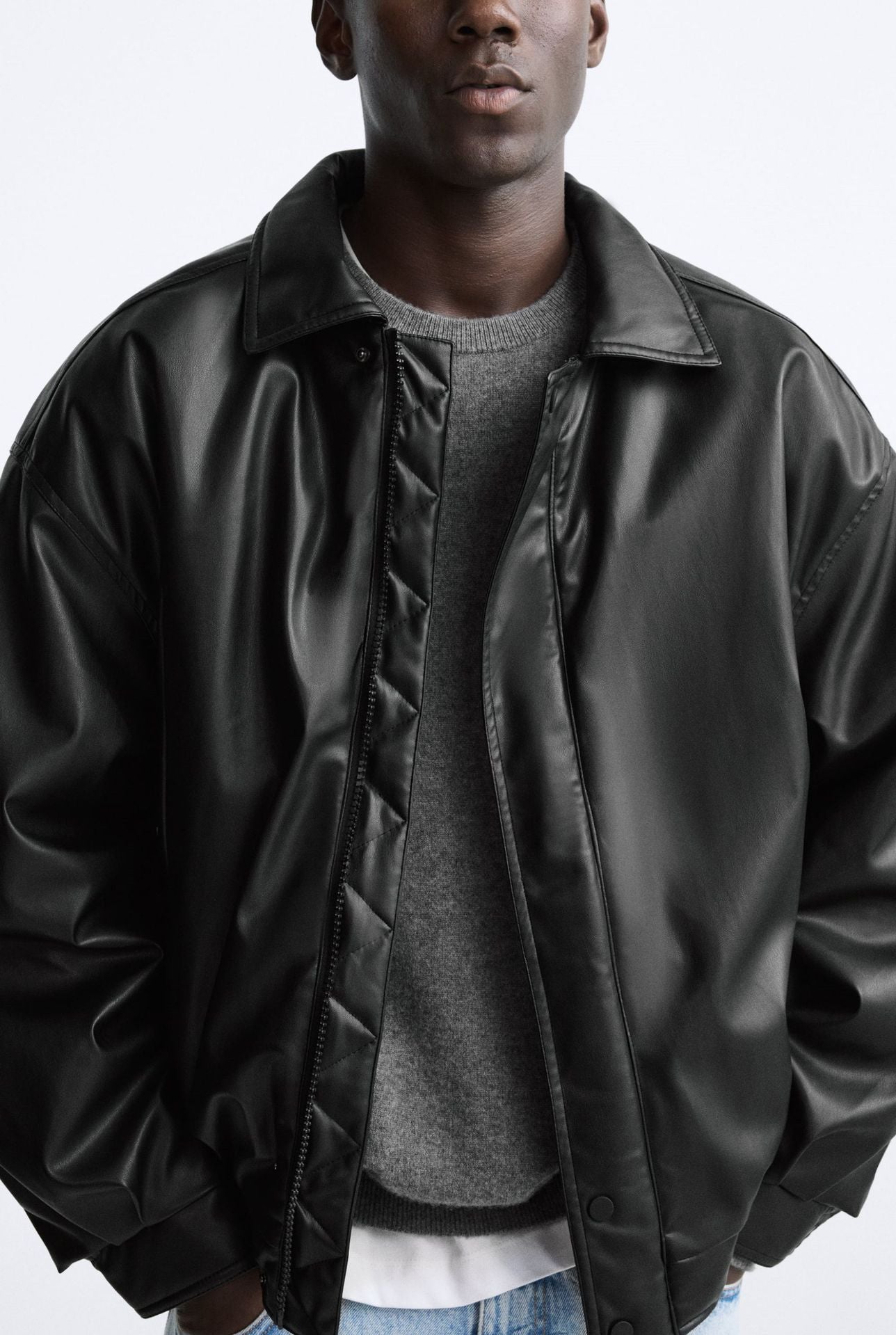 Men's Faux Leather Lapel Cotton Jacket – Black European & American Style - MRC STOREJacketsMy StoreMen's Faux Leather Lapel Cotton Jacket – Black European & American StyleMRC STORECJXZ227074703CXBlackL