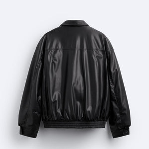 Men's Faux Leather Lapel Cotton Jacket – Black European & American Style - MRC STOREJacketsMy StoreMen's Faux Leather Lapel Cotton Jacket – Black European & American StyleMRC STORECJXZ227074703CXBlackL