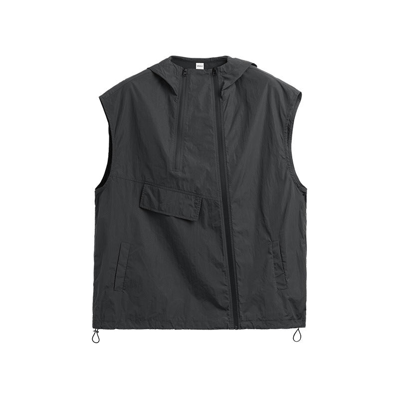 Unisex Hooded Vest - Zipper Japanese Street Coat - MRC STOREJacketsMy StoreUnisex Hooded Vest - Zipper Japanese Street Coat My Store  33.16MRC STORECJYD235855307GTDark GrayL