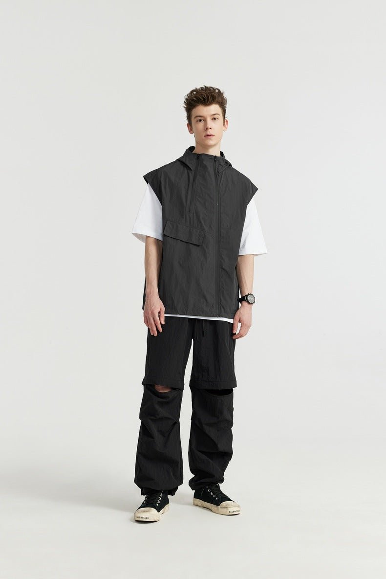 Unisex Hooded Vest - Zipper Japanese Street Coat - MRC STOREJacketsMy StoreUnisex Hooded Vest - Zipper Japanese Street Coat My Store MRC STORECJYD235855307GTDark GrayL