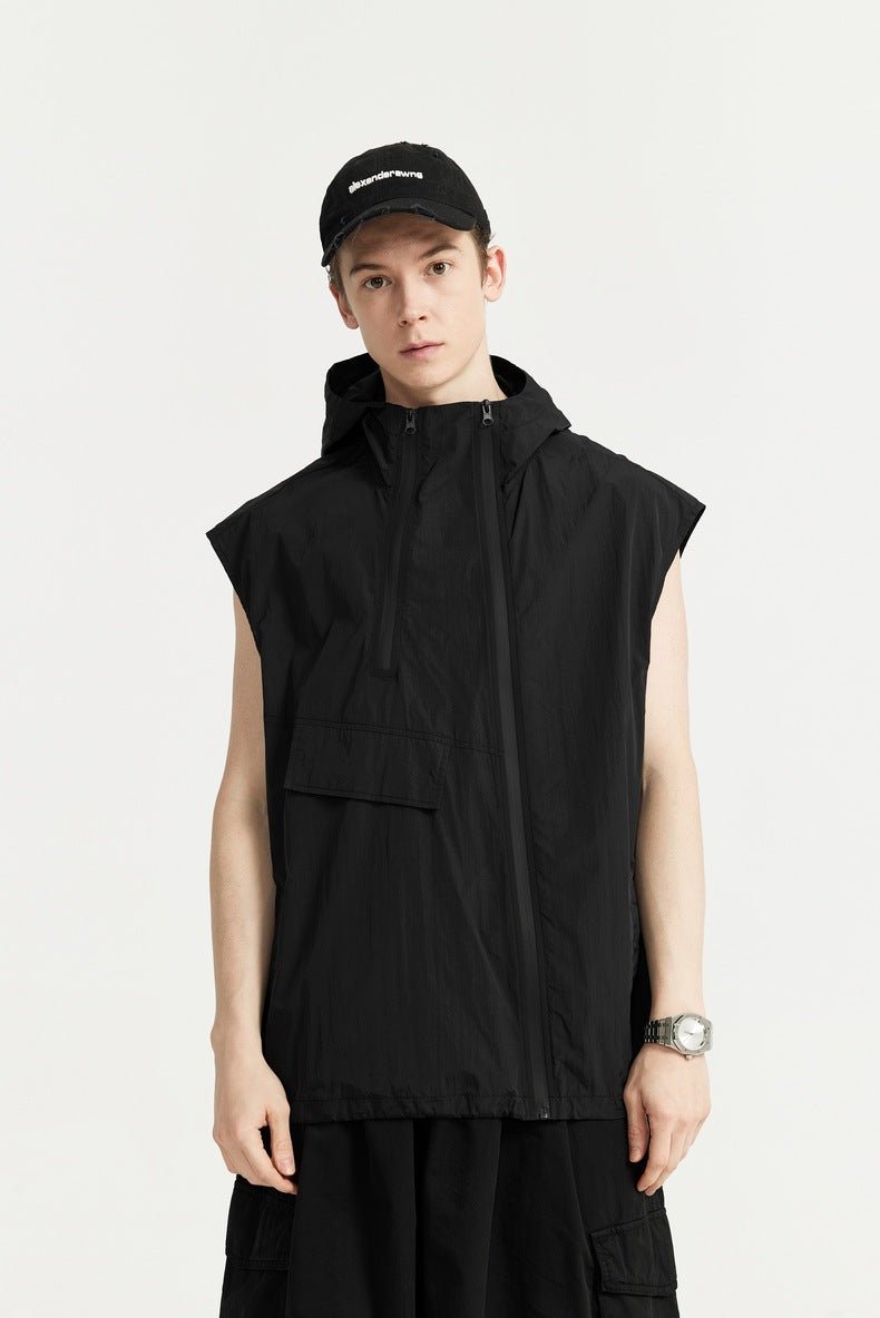 Unisex Hooded Vest - Zipper Japanese Street Coat - MRC STOREJacketsMy StoreUnisex Hooded Vest - Zipper Japanese Street Coat My Store MRC STORECJYD235855307GTDark GrayL