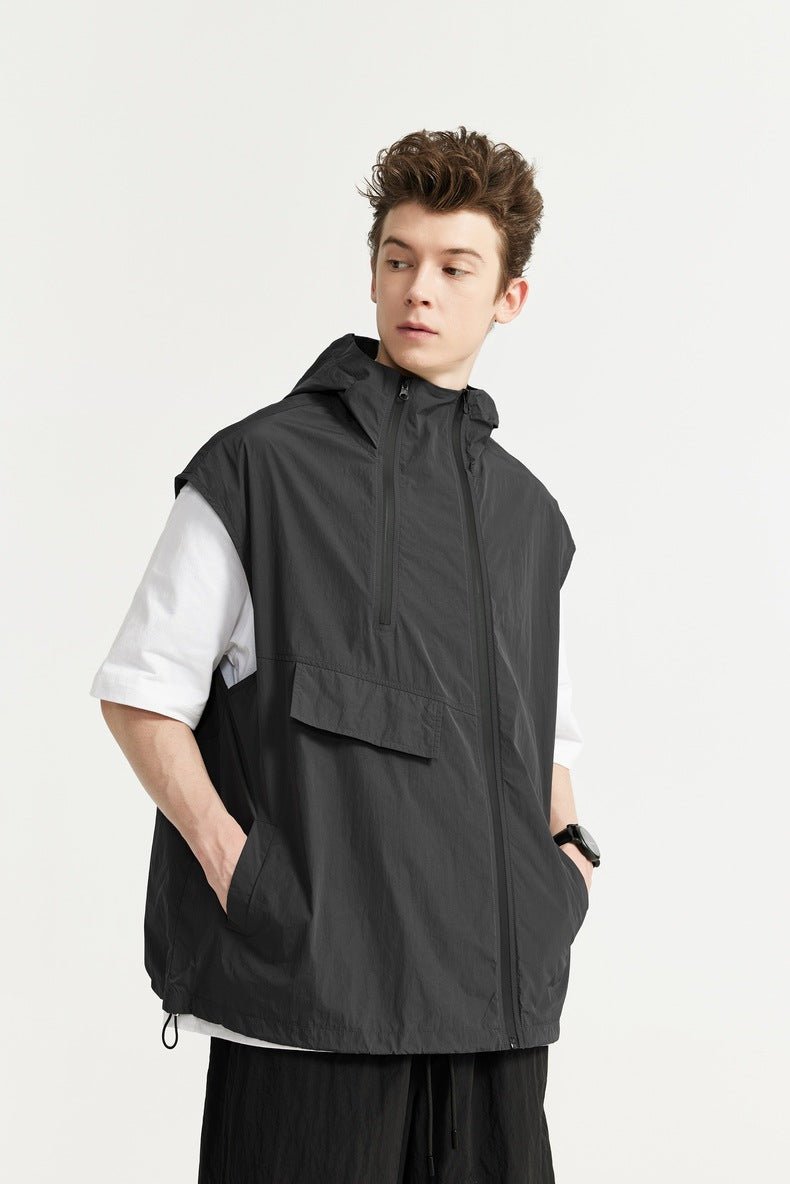 Unisex Hooded Vest - Zipper Japanese Street Coat - MRC STOREJacketsMy StoreUnisex Hooded Vest - Zipper Japanese Street CoatMRC STORECJYD235855307GTDark GrayL