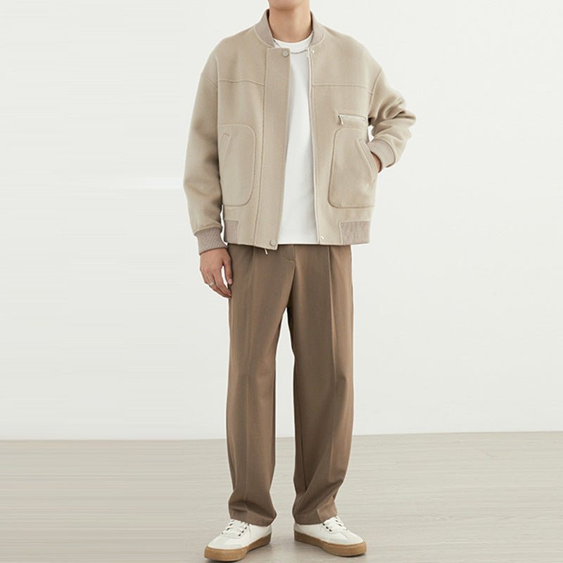 Woolen Coat - Short Baseball Style - MRC STOREJacketsMy StoreMen’s Woolen Coat - Short Baseball Style My Store MRC STORECJXZ232889502BYBlackL