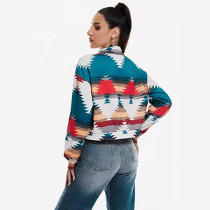 Women’s Color Block Printed Crop Top - MRC STOREJacketsMy StoreWomen’s Color Block Printed Crop Top My Store MRC STORECJYD247204403CXSapphire BlueL