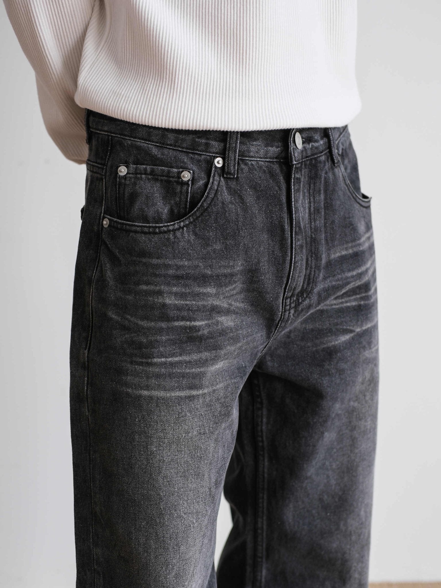 Men's Straight Retro Black Washed Jeans – Classic Cotton Trousers - MRC STOREjeansMy StoreMen's Straight Retro Black Washed Jeans – Classic Cotton TrousersMRC STORECJXX218563302BYBlack28