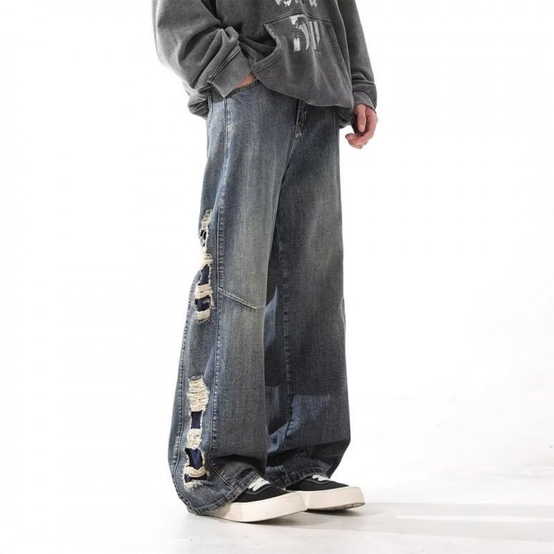 Men’s Ripped Jeans - Washed Loose Blue - MRC STOREjeansMy StoreMen’s Ripped Jeans - Washed Loose Blue My Store MRC STORECJXX235156805EVBlue2XL