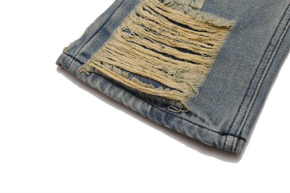 High Street Hand Scratched Whiskering Flare Jeans – Blue Denim - MRC STOREjeansMy StoreHigh Street Hand Scratched Whiskering Flare Jeans – Blue Denim - MRC STOREMRC STORECJNZ156168703CXBlueL