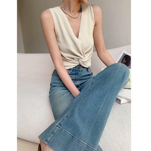 Retro High Waist Bootcut Jeans – Washed Denim - MRC STOREjeansMy StoreFrench Retro Style High Waist Bootcut Jeans for Women – Washed Denim Trousers - MRC STOREMRC STORECJNZ225117803CXBlueL