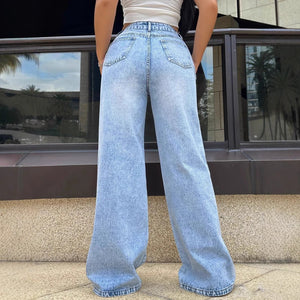 Women’s Ripped Jeans - Wide Leg Washed Blue - MRC STOREjeansMy StoreWomen’s Ripped Jeans - Wide Leg Washed Blue My Store MRC STORECJNZ236141909IRBlueL