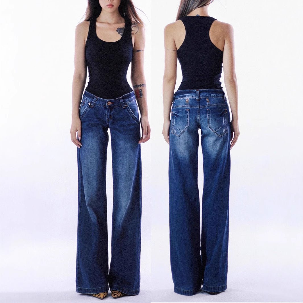 Retro Jeans - Low Waist Washed Blue - MRC STOREjeansMy StoreWomen’s Retro Jeans - Low Waist Washed Blue My Store MRC STORECJNZ235199003CXDark Blue Common StyleM