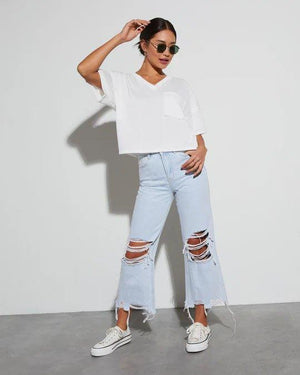 Women’s Mid Waist Ripped Cropped Jeans – Loose Fit Casual Denim Pants - MRC STOREjeansMy StoreWomen’s Mid Waist Ripped Cropped Jeans – Loose Fit Casual Denim Pants - MRC STOREMRC STORECJNZ226077103CXLight BlueL