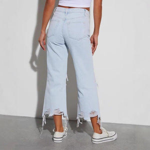 Women’s Mid Waist Ripped Cropped Jeans – Loose Fit Casual Denim Pants - MRC STOREjeansMy StoreWomen’s Mid Waist Ripped Cropped Jeans – Loose Fit Casual Denim Pants - MRC STOREMRC STORECJNZ226077103CXLight BlueL