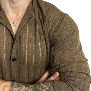 Men’s Hollow Cardigan - Solid Color Slim - MRC STORELong SleeveMy StoreMen’s Hollow Cardigan - Solid Color Slim My Store MRC STORECJDS235440011KPBlack2XL