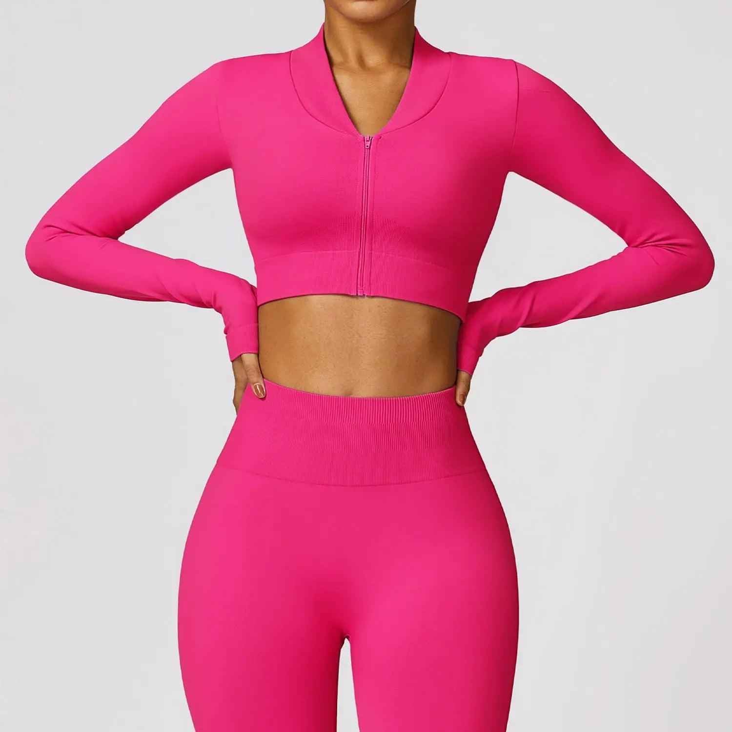 Seamless Nylon Cardigan - MRC STOREnylonMy StoreSeamless Nylon CardiganMRC STORECJDK199839312LORose RedL