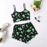 Halloween Pumpkin Print Sleeveless Sling Top and Shorts Pajama Set - MRC STOREsetMy StoreHalloween Pumpkin Print Sleeveless Sling Top and Shorts Pajama Set - MRC STOREMRC STORECJYD215179439MN9895styleL
