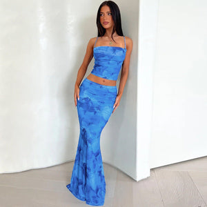 Women’s Two - Piece Set - Floral Midriff Skirt - MRC STOREsetMy StoreWomen’s Two - Piece Set - Floral Midriff Skirt My Store MRC STORECJLS234985803CXBlueL