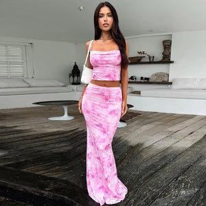 Women’s Two - Piece Set - Floral Midriff Skirt - MRC STOREsetMy StoreWomen’s Two - Piece Set - Floral Midriff Skirt My Store MRC STORECJLS234985803CXBlueL