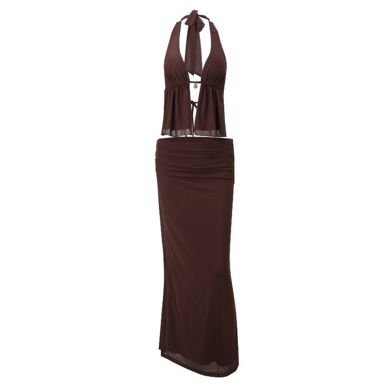 Women’s Halter Skirt Suit - Cut - Out Brown Set - MRC STOREsetMy StoreWomen’s Halter Skirt Suit - Cut - Out Brown Set My Store MRC STORECJLS237615903CXBrownL