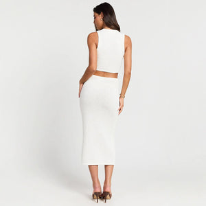 Women’s Two - Piece Skirt Set - Sleeveless White - MRC STOREsetMy StoreWomen’s Two - Piece Skirt Set - Sleeveless White My Store MRC STORECJLS231714803CXWhiteL