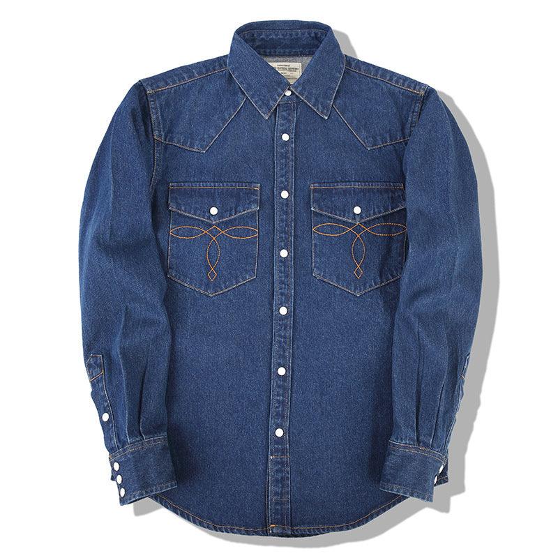Classic Flower Wash Denim Shirt – Retro Cotton Shirt in Multiple Colors - MRC STOREshirtMy StoreClassic Flower Wash Denim Shirt – Retro Cotton Shirt in Multiple Colors - MRC STOREMRC STORECJDS228404508HS1304 Mild Water BlueL