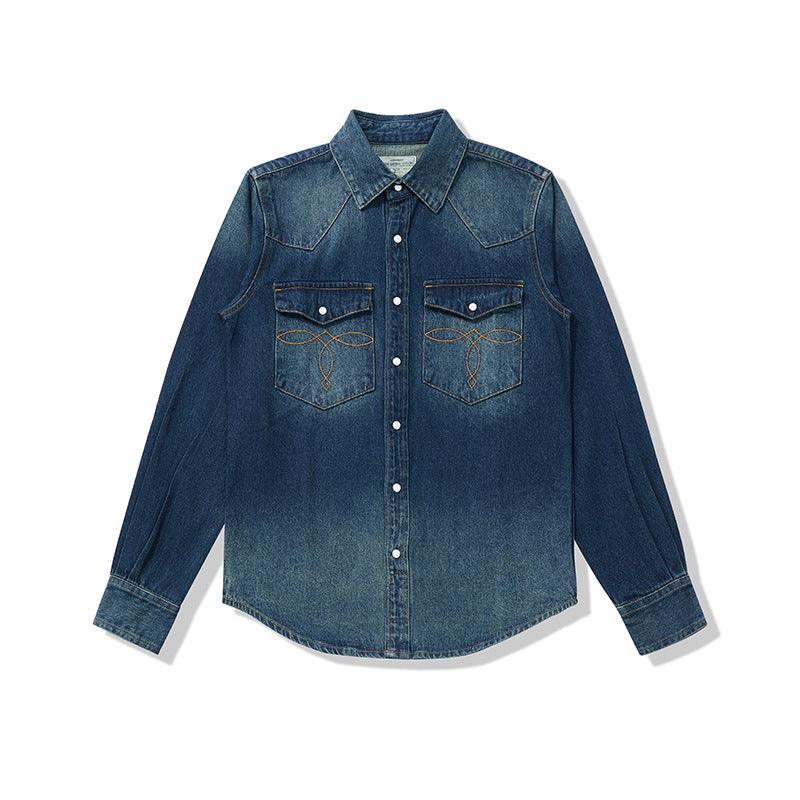 Classic Flower Wash Denim Shirt – Retro Cotton Shirt in Multiple Colors - MRC STOREshirtMy StoreClassic Flower Wash Denim Shirt – Retro Cotton Shirt in Multiple Colors - MRC STOREMRC STORECJDS228404518RI1304 Severe Water BlueL