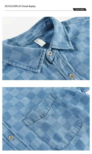 Men's Plaid Casual Denim Shirt - MRC STOREshirtMy StoreMen's Plaid Casual Denim ShirtMRC STORECJDS199371708HSDark BlueL