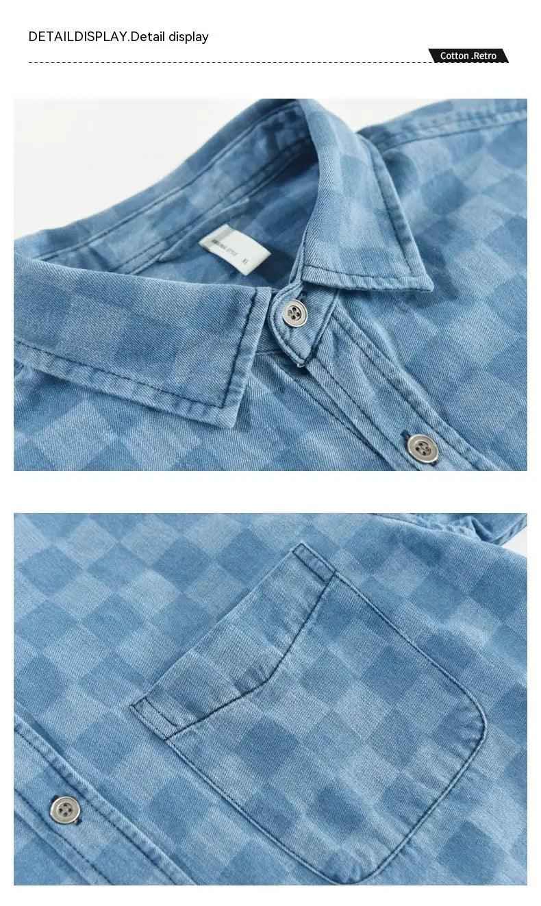 Men's Plaid Casual Denim Shirt - MRC STOREshirtMy StoreMen's Plaid Casual Denim ShirtMRC STORECJDS199371708HSDark BlueL