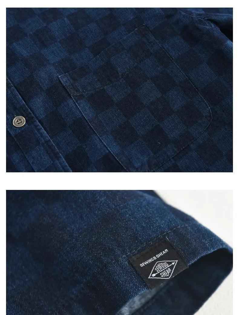 Men's Plaid Casual Denim Shirt - MRC STOREshirtMy StoreMen's Plaid Casual Denim ShirtMRC STORECJDS199371702BYLight BlueL
