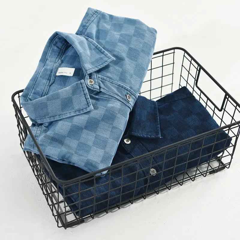 Men's Plaid Casual Denim Shirt - MRC STOREshirtMy StoreMen's Plaid Casual Denim ShirtMRC STORECJDS199371702BYLight BlueL