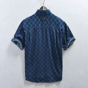 Men's Plaid Casual Denim Shirt - MRC STOREshirtMy StoreMen's Plaid Casual Denim ShirtMRC STORECJDS199371702BYLight BlueL