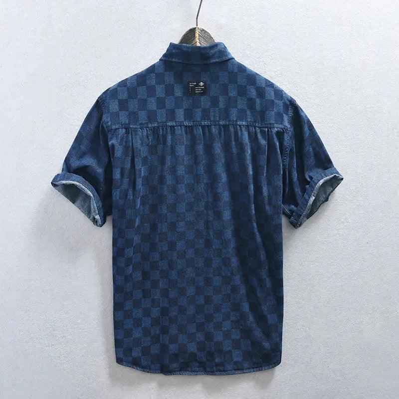 Men's Plaid Casual Denim Shirt - MRC STOREshirtMy StoreMen's Plaid Casual Denim ShirtMRC STORECJDS199371702BYLight BlueL