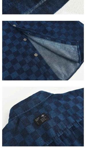 Men's Plaid Casual Denim Shirt - MRC STOREshirtMy StoreMen's Plaid Casual Denim ShirtMRC STORECJDS199371702BYLight BlueL