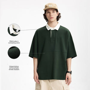 Men’s Polo Shirt - Mountain Contrast Lapel - MRC STOREshirtMy StoreMen’s Polo Shirt - Mountain Contrast Lapel My Store MRC STORECJYH233225105EVReactive BlackL