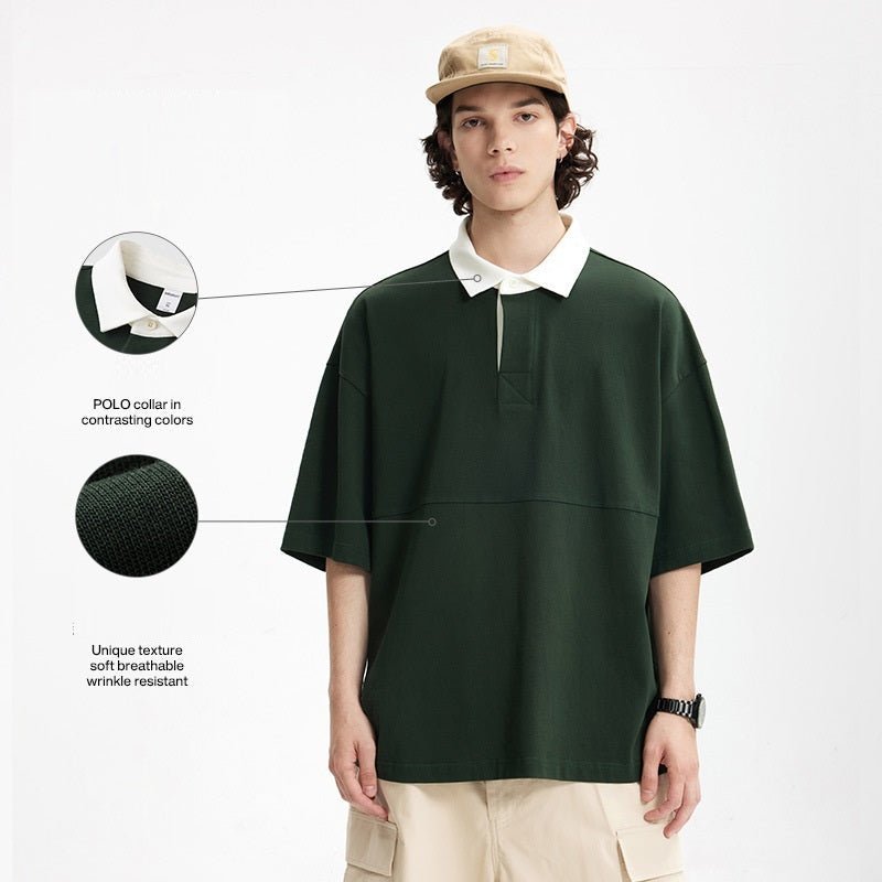 Men’s Polo Shirt - Mountain Contrast Lapel - MRC STOREshirtMy StoreMen’s Polo Shirt - Mountain Contrast Lapel My Store MRC STORECJYH233225105EVReactive BlackL