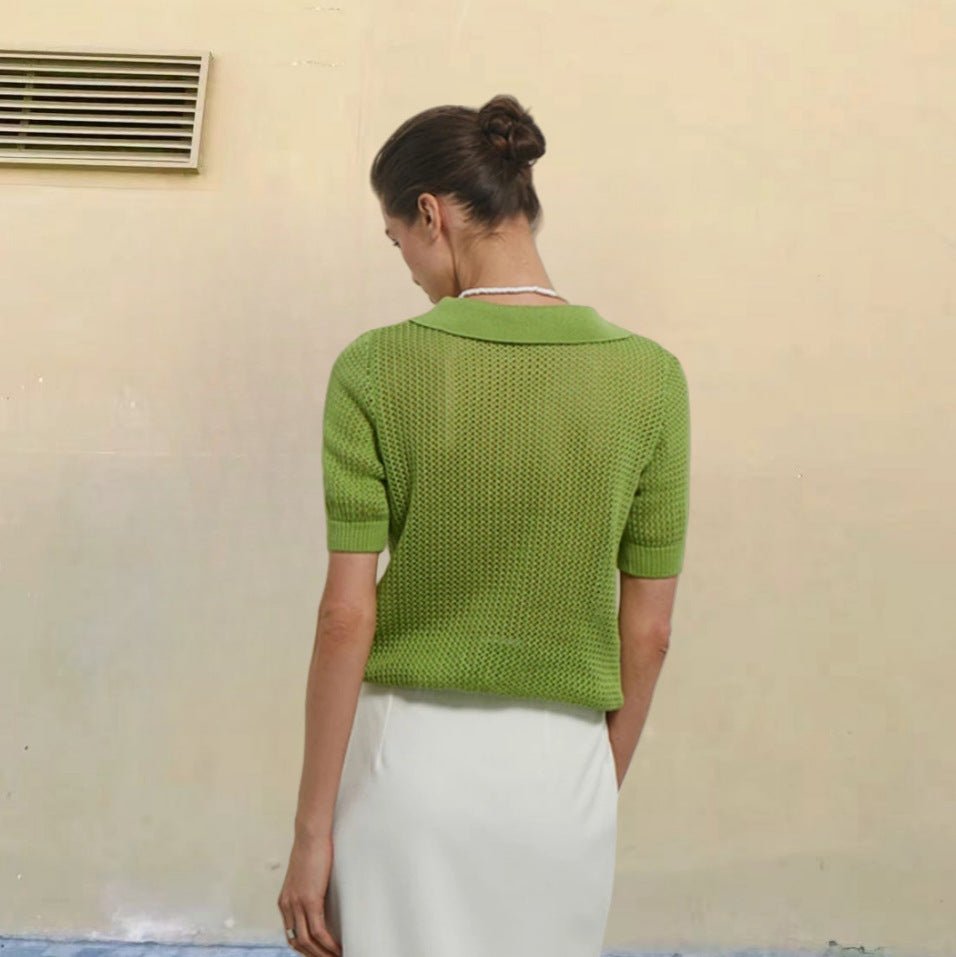 Women’s Knitwear Top - See - Through V - Neck - MRC STOREshirtMy StoreWomen’s Knitwear Top - See - Through V - Neck My Store MRC STORECJCS233726106FUGreenL
