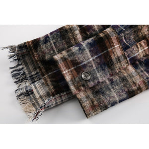 Men’s retro plaid shirt with loose fit from My Store, featuring a classic checkered design and relaxed style.